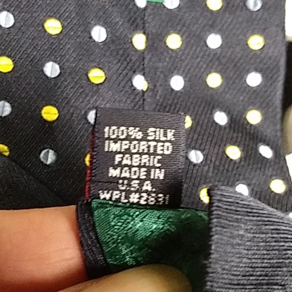 Tommy Hilfiger 100% Silk Navy Blue Gold Tie - Picture 5 of 5